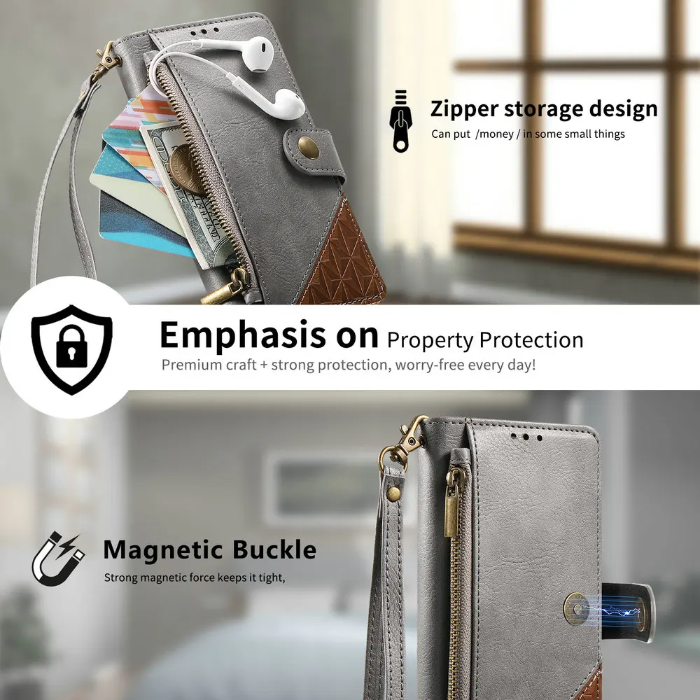 رينو 15 14 13 12 F 11 Pro 5G حافظة فاخرة بسحاب جلدية فوندا ل ممن لهم رينو 14 FS 13A 12FS 11F 11A 12F 13FS 14FS 14F غلاف الكتاب