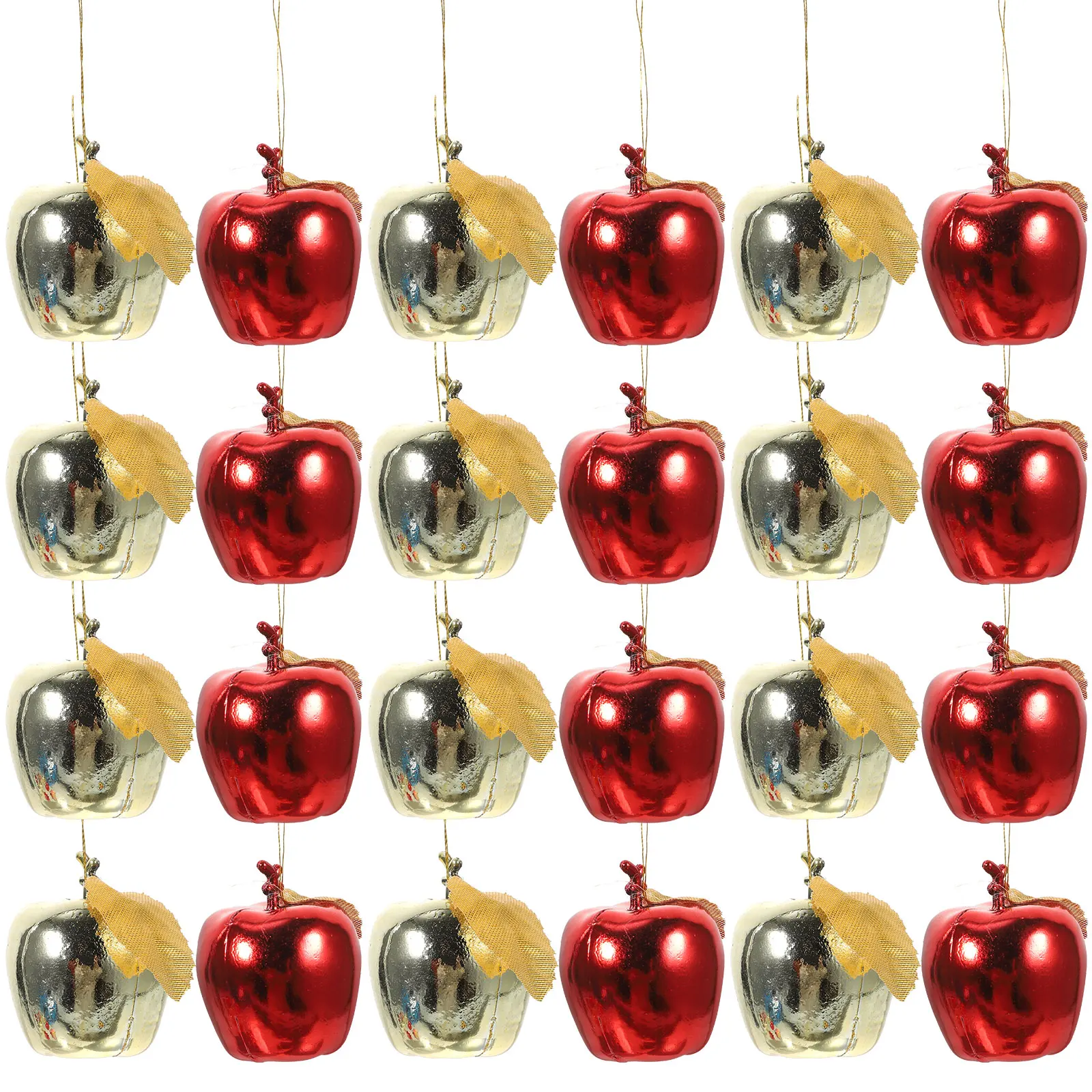 

24 PCS Christmas Decorations Simulated Apple Pendant Decorative Hanging Ornaments Outdoor Holiday Pendants Cute Mini