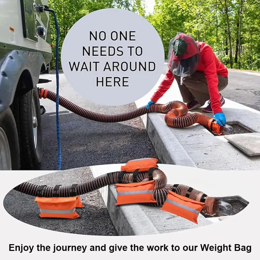 

RV Sewer Weight Bag Hose Support Fastening Device with Reflective Strip Reduces Spillage Sewer Hose for RV Accessories