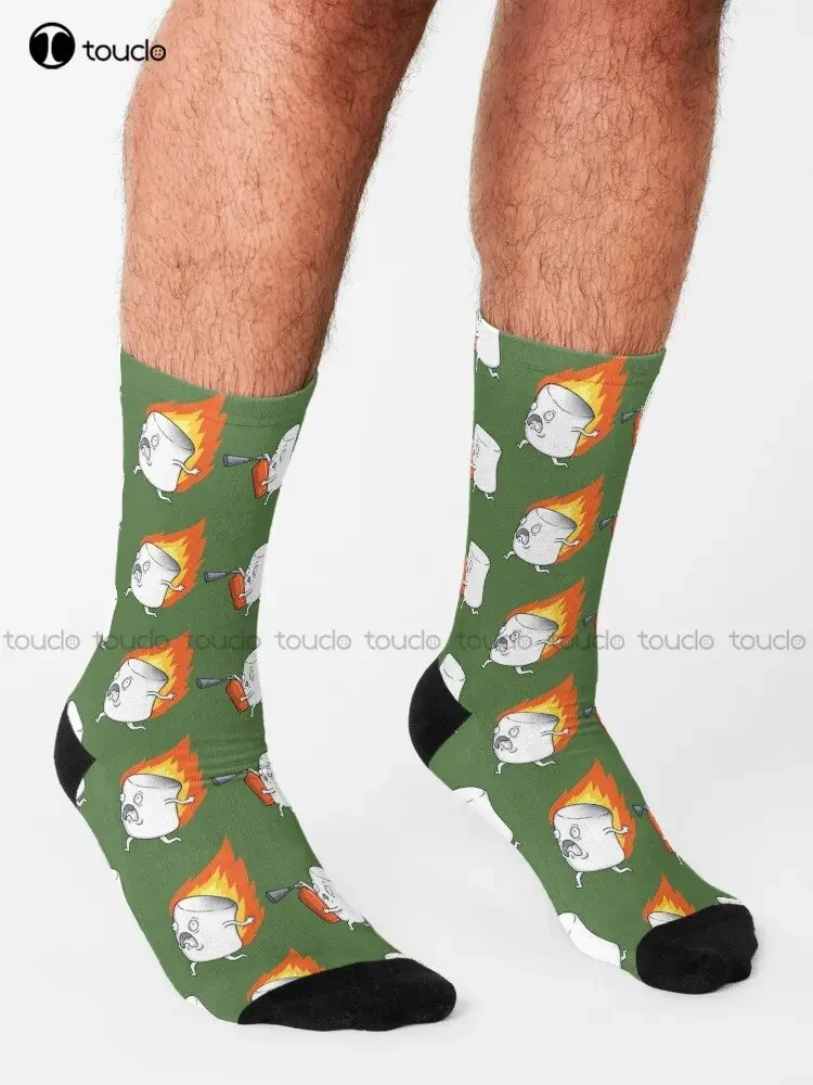 Marshmallows At A Picnic Marshmallows Camping Socks Football Socks 360° Digital Print Custom Gift Streetwear Funny Sock Art