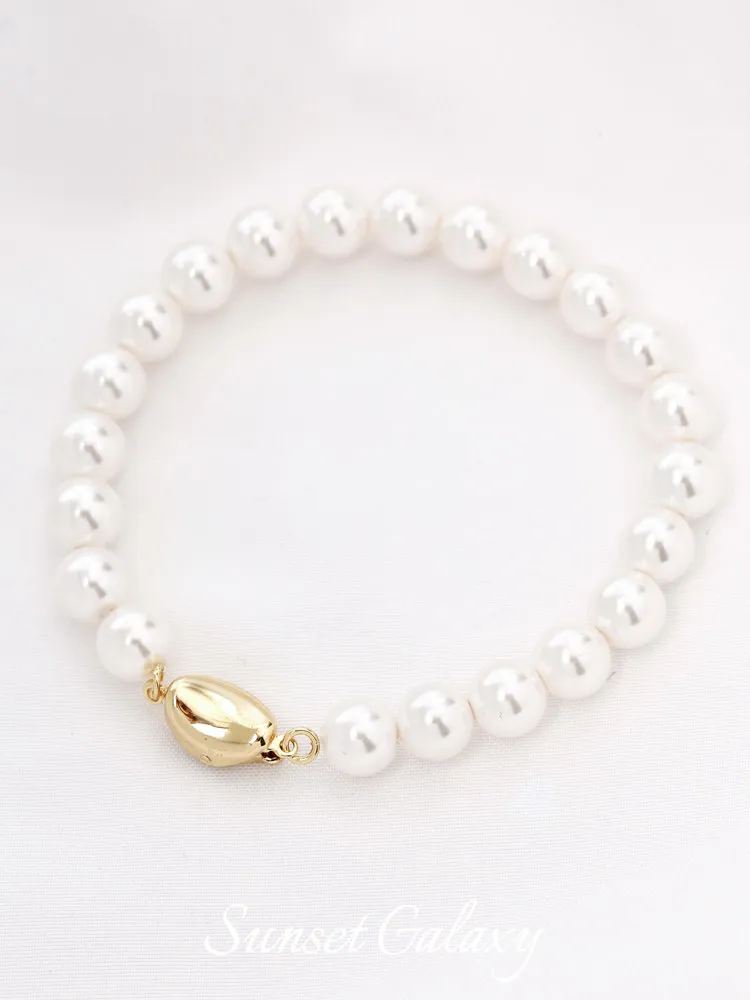 18K Gold-plated Closing Ingot Buckle Pillow Pea Stick Button Head Handmade DIY String Bracelet Necklace Jewelry Accessories
