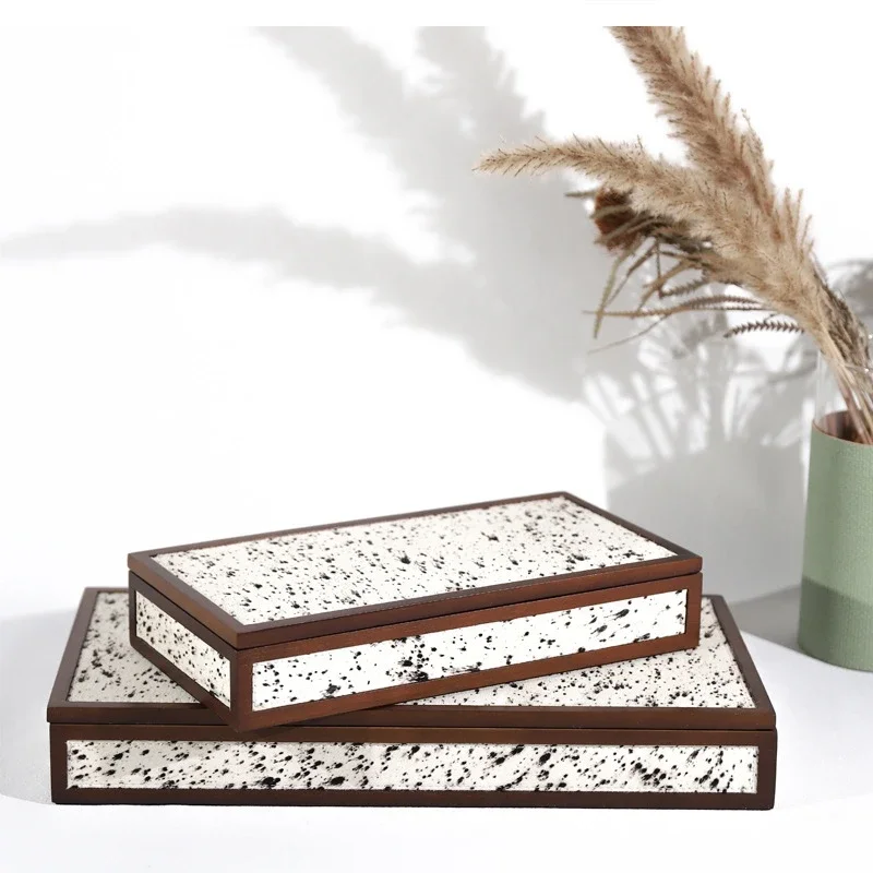 European light luxury horsehair jewelry box Hotel villa home decoration organizer living room coffee table storage