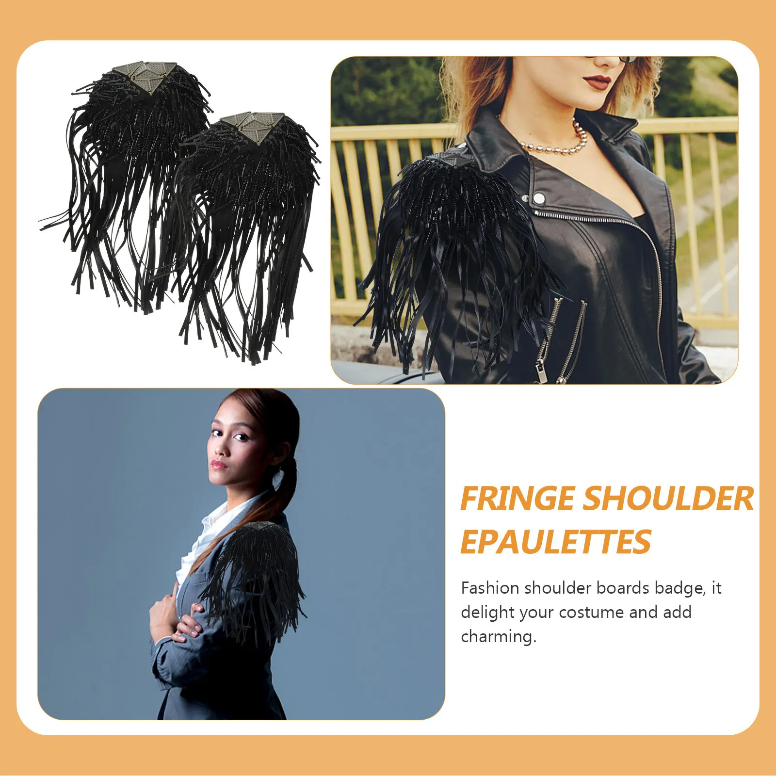 2Pcs Metal Chain Decoration For Marching Band Costume New Year Party Outfit Premium Shoulder Epaulets Tassel Fringe
