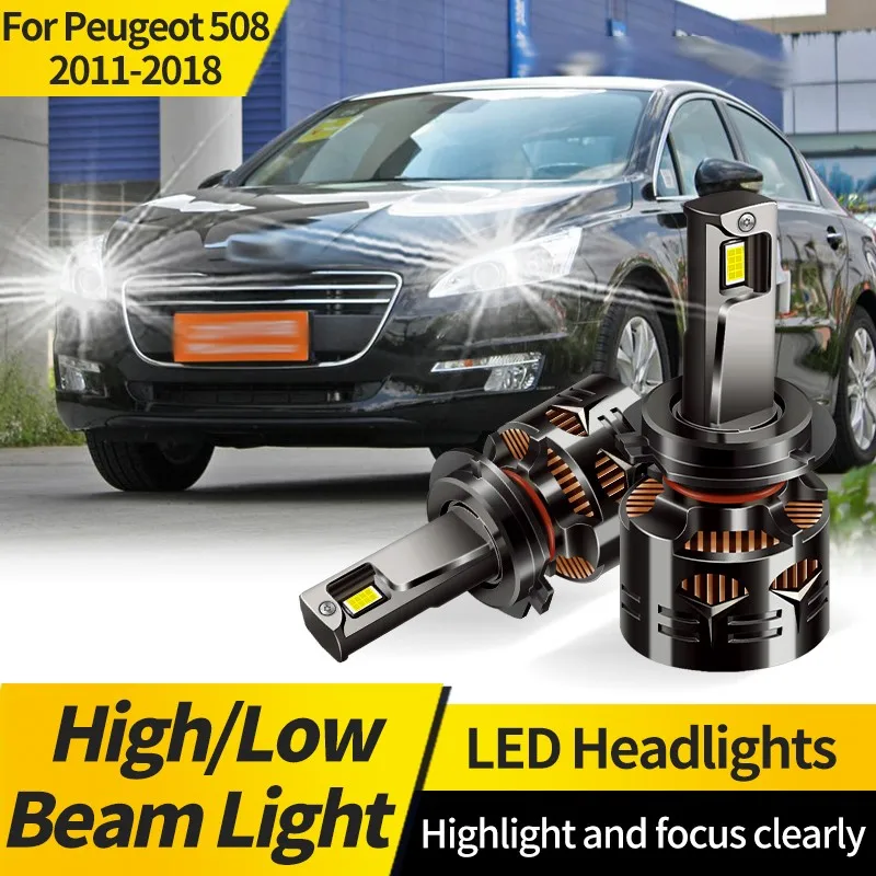 

2PCS For Peugeot 508 2011-2018 H7 LED High Power Headlights 110W 30000LM Bright High Low Beam Lamp 6000K 12V Replacement Bulbs