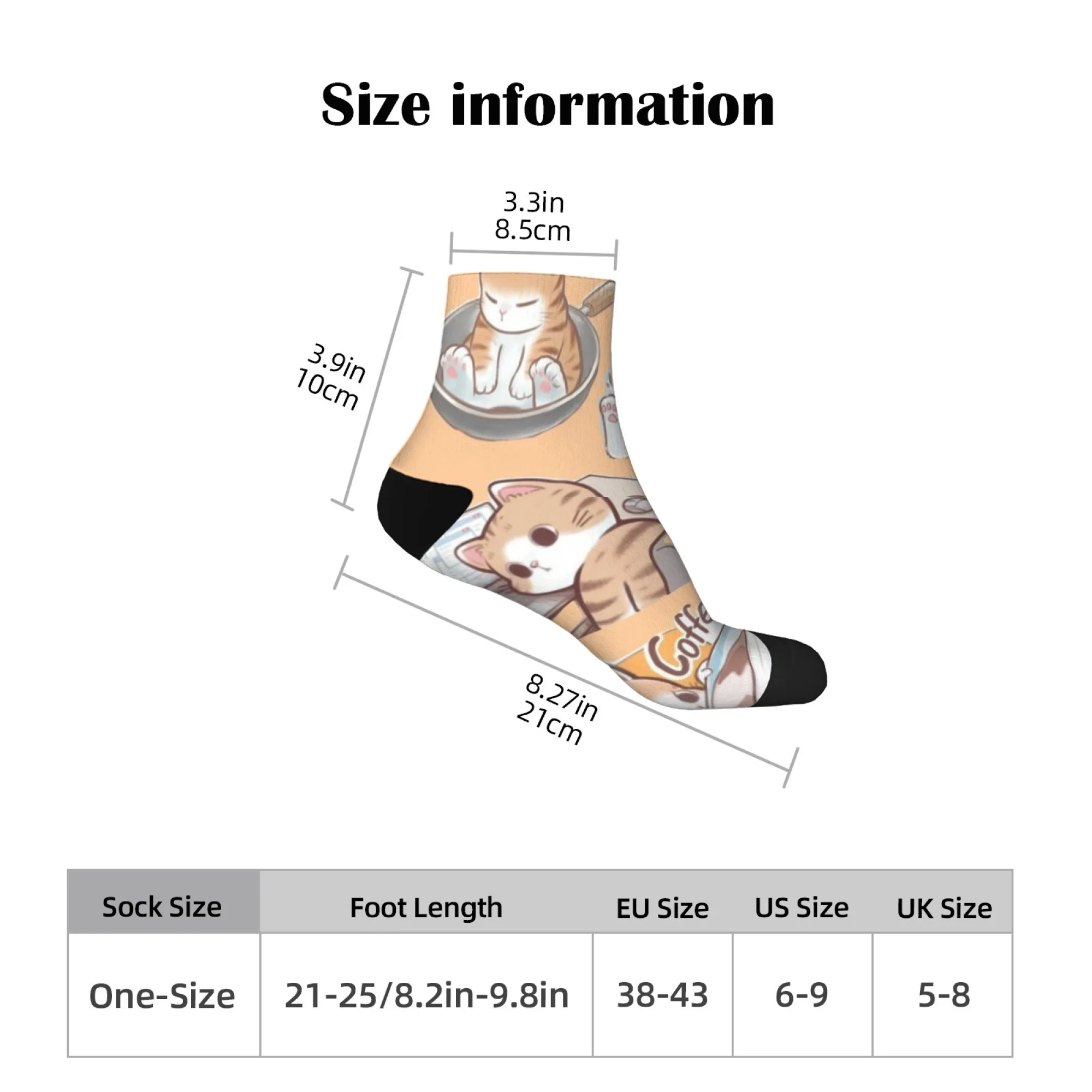 Hardworking Cat Short Sock Polyester Blend Comfortable Casual Socks for Women Men Unisex Soft Breathable Lightweight Fashionable