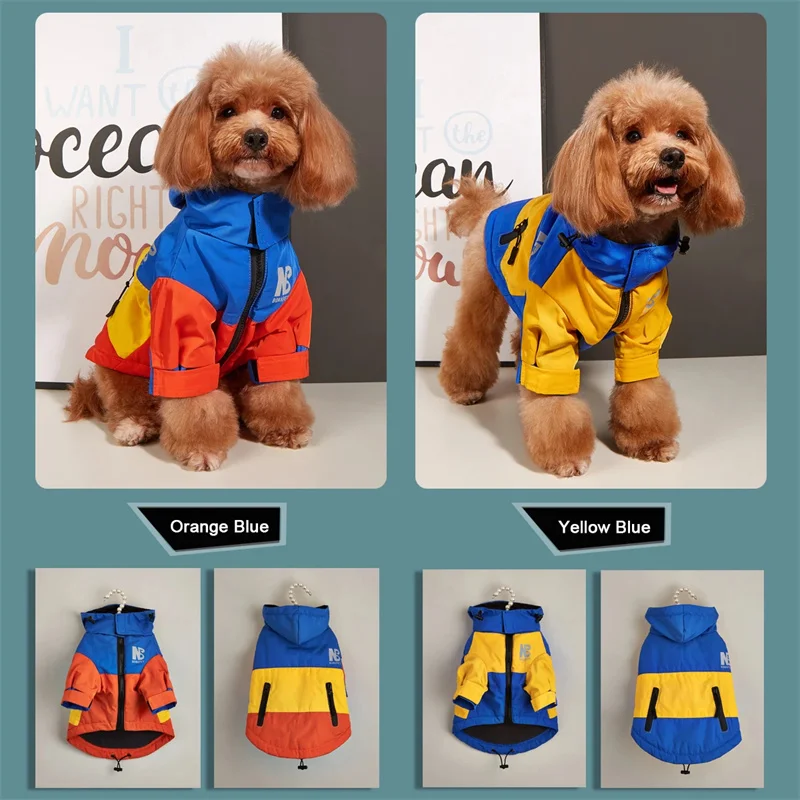 Waterproof Big Dog Clothes Winter Warm Pet Raincoat For Medium Large Dog Fashion Cool Dog Jacket French Bulldog Chihuahua Outfit