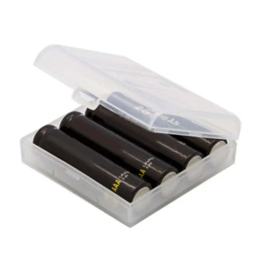 4 Aaa Battery Storage Box Clear Plastic Portable Case Lightweight Compact Design for Travel Organization Short Circuit