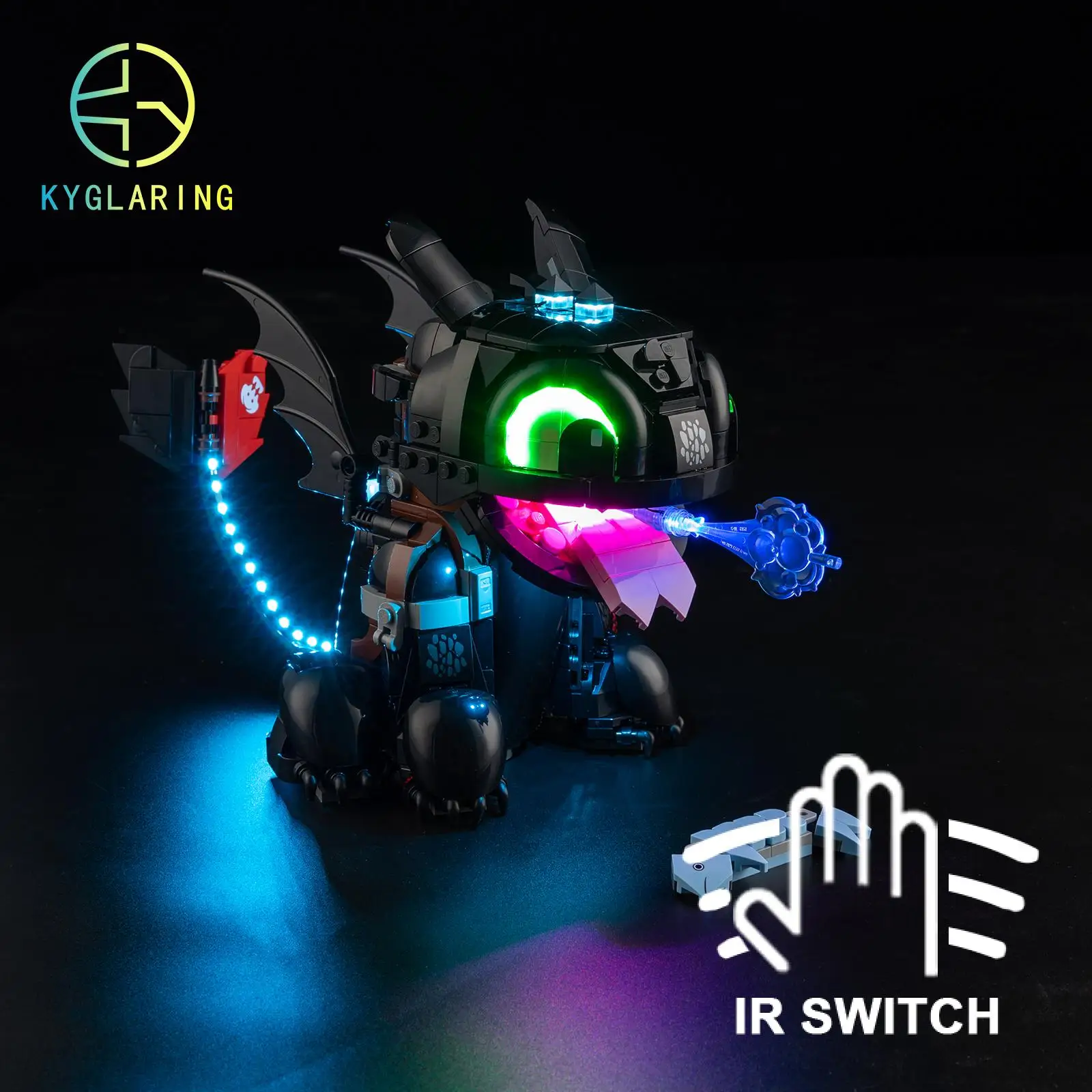Kyglaring conjunto de iluminação led brinquedos diy para como treinar seu dragão: blocos de construção desdentado 10375 (sem modelo)