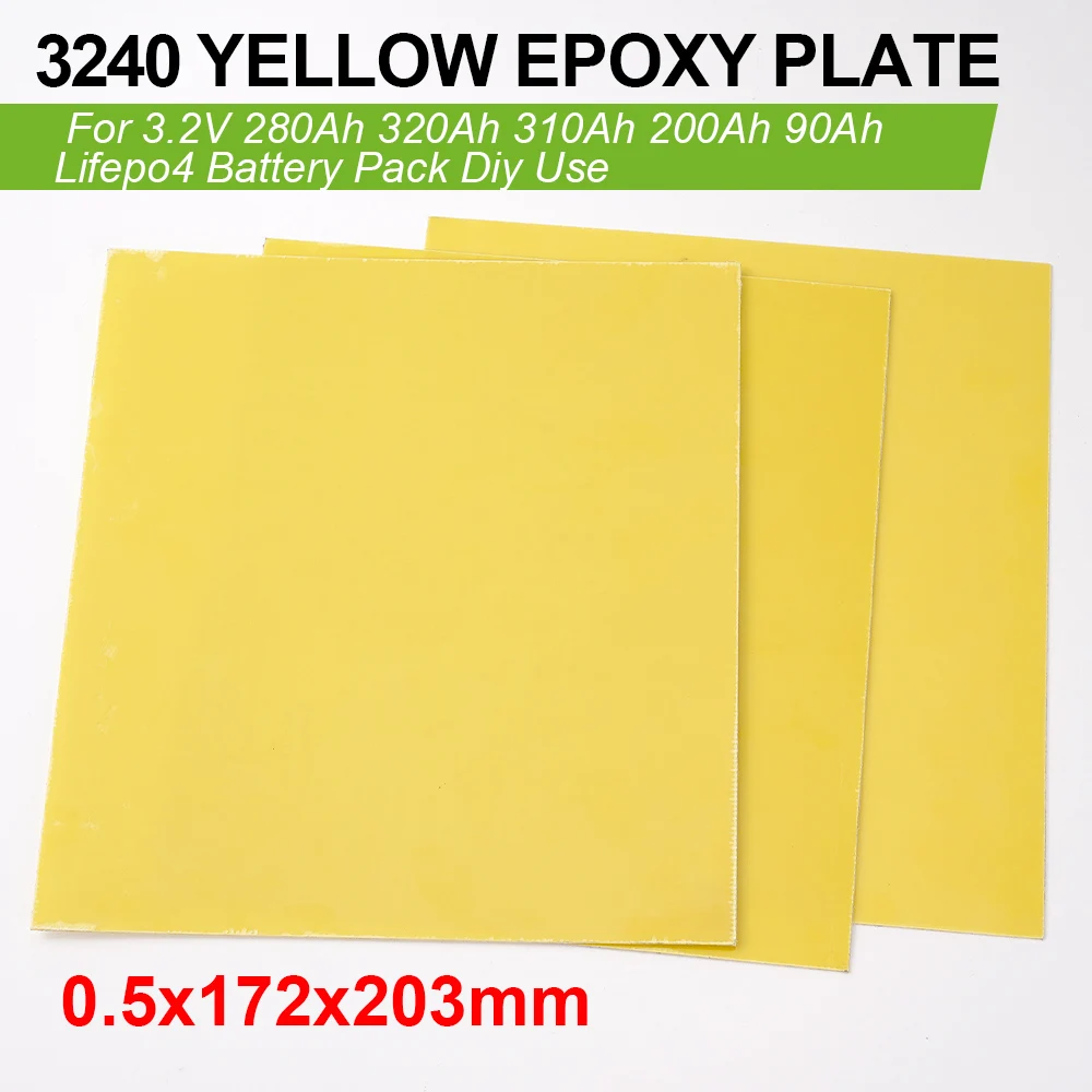 3240 Insulation Epoxy Plate 203x172x0.5mm Single Sided Adhesive for 3.2V 280Ah 320Ah 310Ah 90Ah Lifepo4 Battery Pack Diy Use