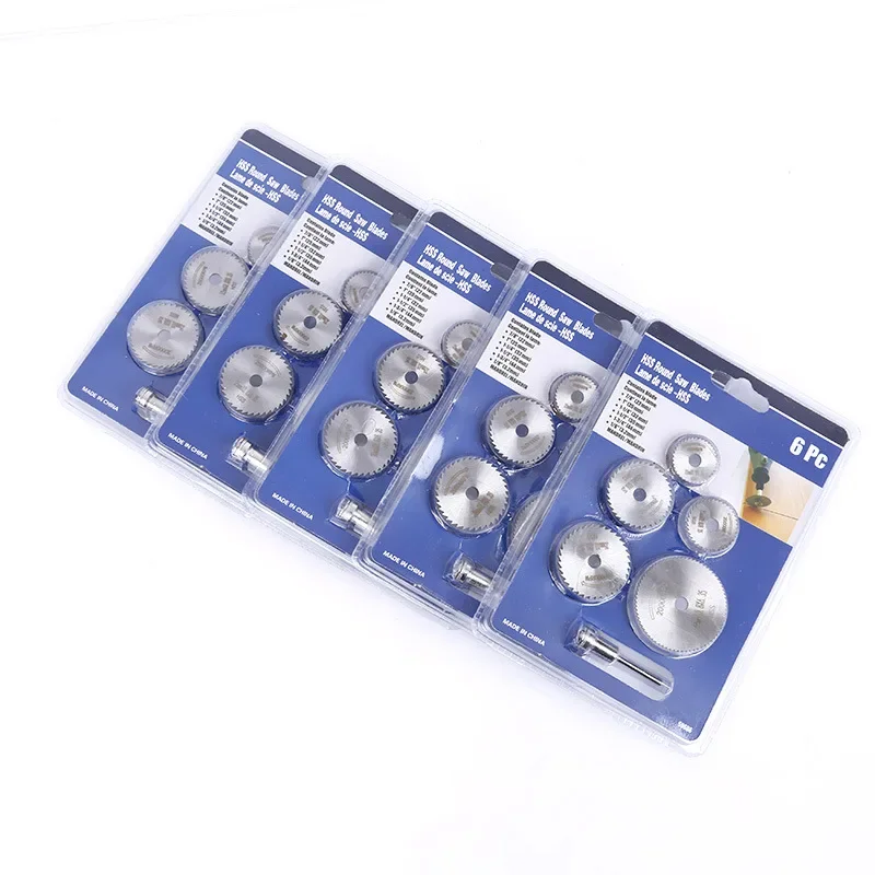 6 PCS Mini High Speed Steel Woodworking Saw Blade Alloy Small Saw Blade Wood Plastic Aluminum Cutting Disc HSS Saw Blade