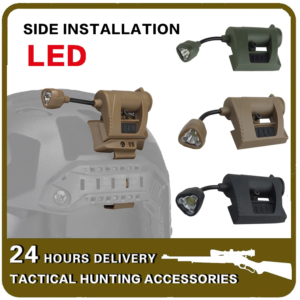 LED tactical helmet light night hunting camping lighting laser light 3-color light source switchable outdoor riding helmet light