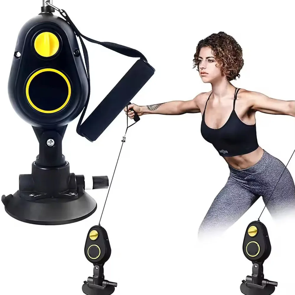 Portable Suction Cup Fitness Trainer Pilates Resistance Band Home Workout Equipment Strength Training Muscle Building Tool