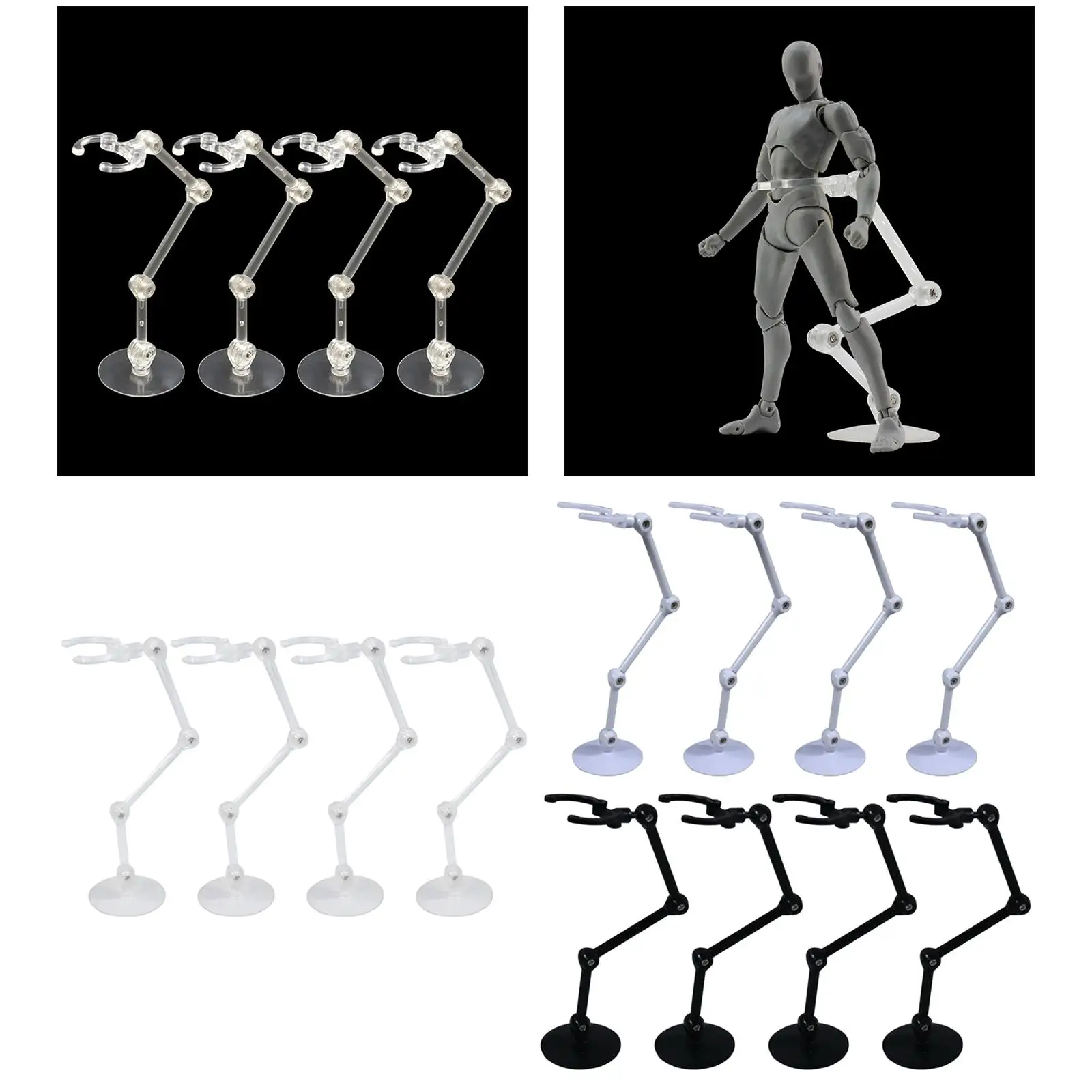 4x قاعدة عمل تدعم حامل قوي لدمية 1/144 روبوت موديل 6 بوصة