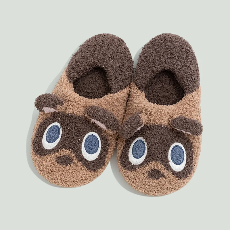 Raccoon Plush Slippers Tom Nooks Shoes Animals Crossinged Kawaii Slippers Cute Game Soft Indoor Winter Warm Home Slippers Gift