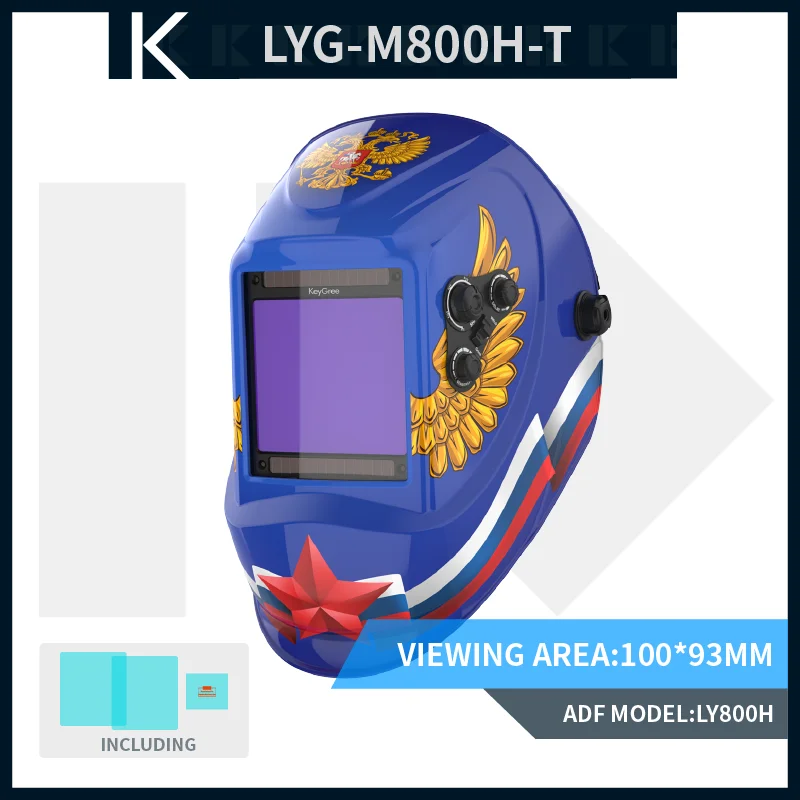 Obiettivo del casco per saldatura KeyGree 5 pezzi sostituzione esterna dello schermo di visualizzazione di grandi dimensioni e obiettivo di ricambio interno 2 pezzi per la serie LYG-M800H