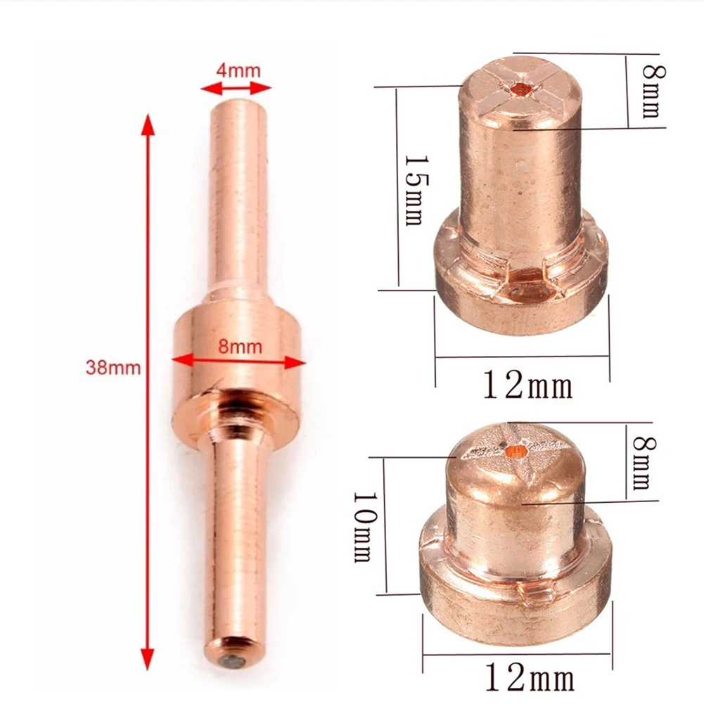 10pcs Extended Long Tip Electrode & Plasma Cutter Nozzles For PT31 LG40 40A For LG-40  For PT-31 Cutting Torch CUT40 For CUT50