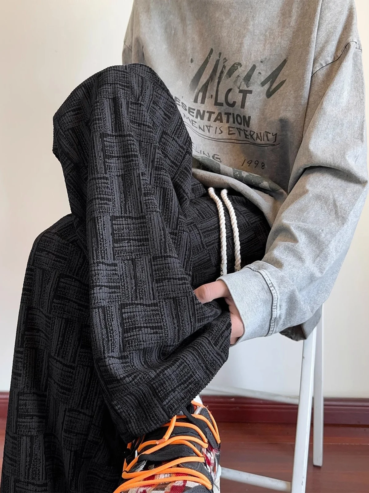 

Men's Straight Leg Corduroy Spor Wide Leg Casual Pants Loose Fit Autumn Winter New Sle Bullworld Faion Brand Teenager Size