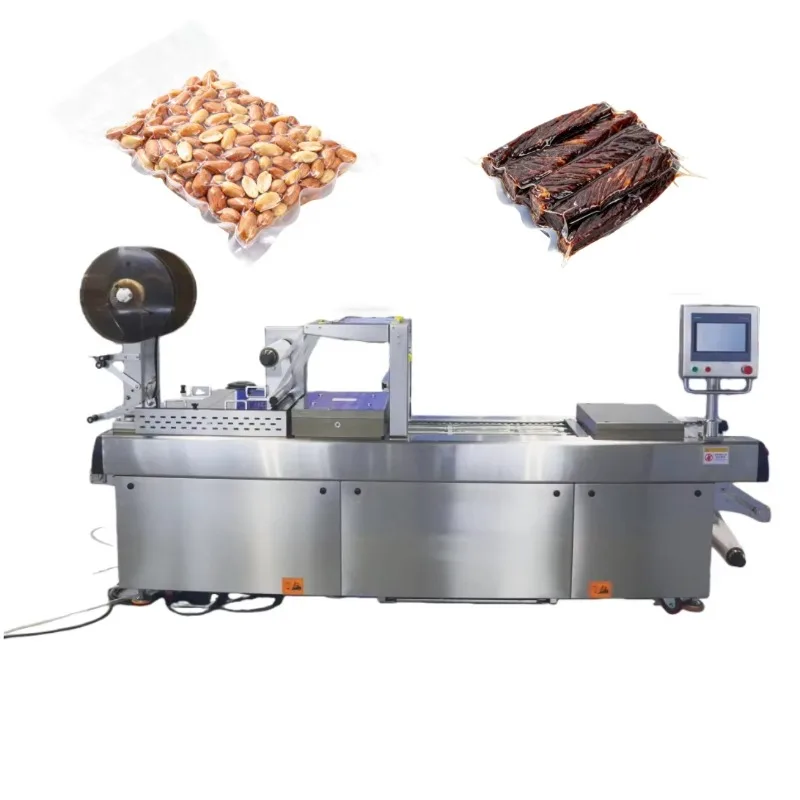 Custom Snacks Industry Small Thermoforming Vacuum Packaging Machine Beef Jerky Peanut Packing