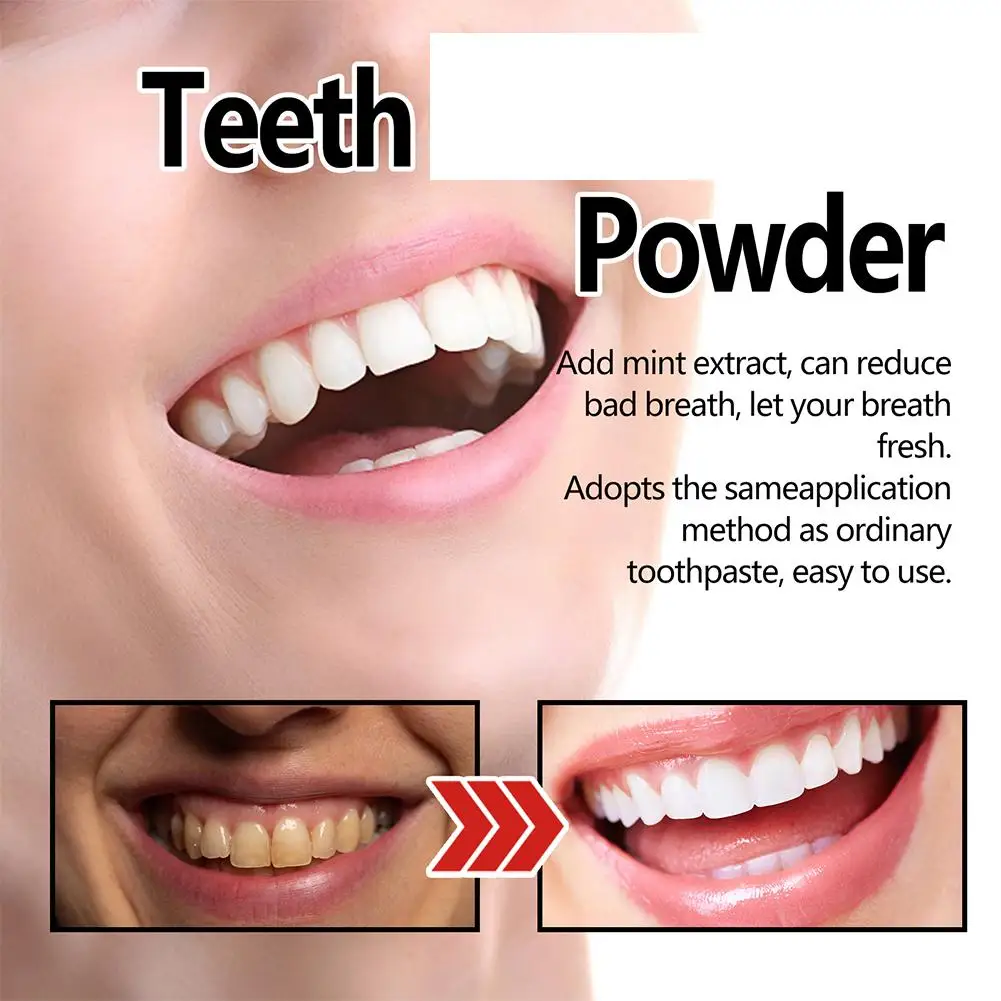 مسحوق الأسنان المكونات الطبيعية يزيل بقع الأسنان بشكل فعال اصفرار التنظيف العميق ويقلل لوحة الأسنان 30 جرام