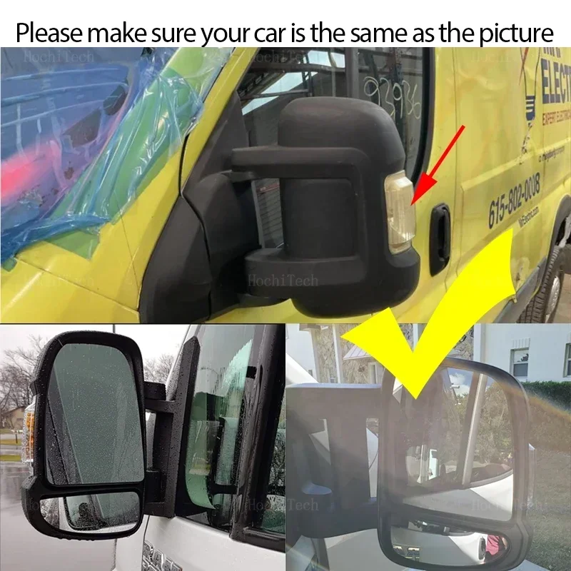 Left Right Door Side Heated Wing Mirror Glass Rearview Rearview Plate for Fiat Ducato 2021-2023 for Ram ProMaster 2014-2023