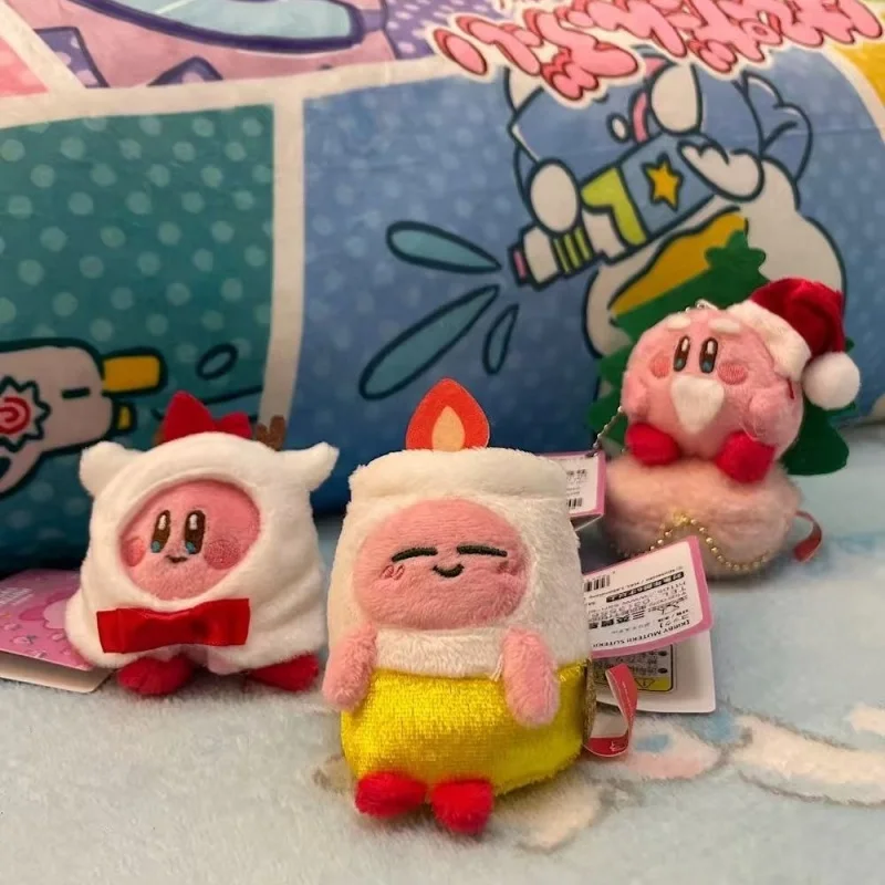 كيربي عيد الميلاد سلسلة أفخم الدمى قلادة سانتا الرنة Kawaii عيد الميلاد نجوم كيربي محشوة Peluche اللعب الديكور هدايا الاطفال