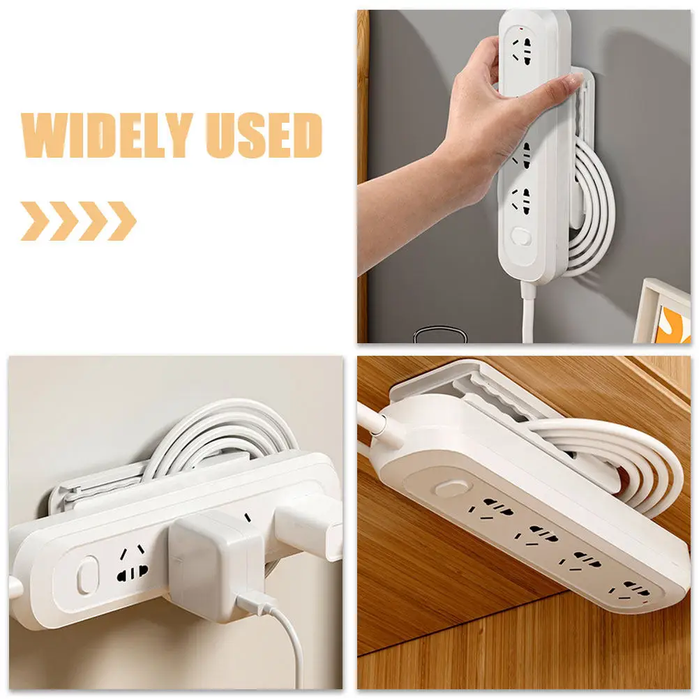Punch Strip Wall Holder Self Adhesive Socket Fixer Hanging Rack for Router Power Strip Management Strong PP
