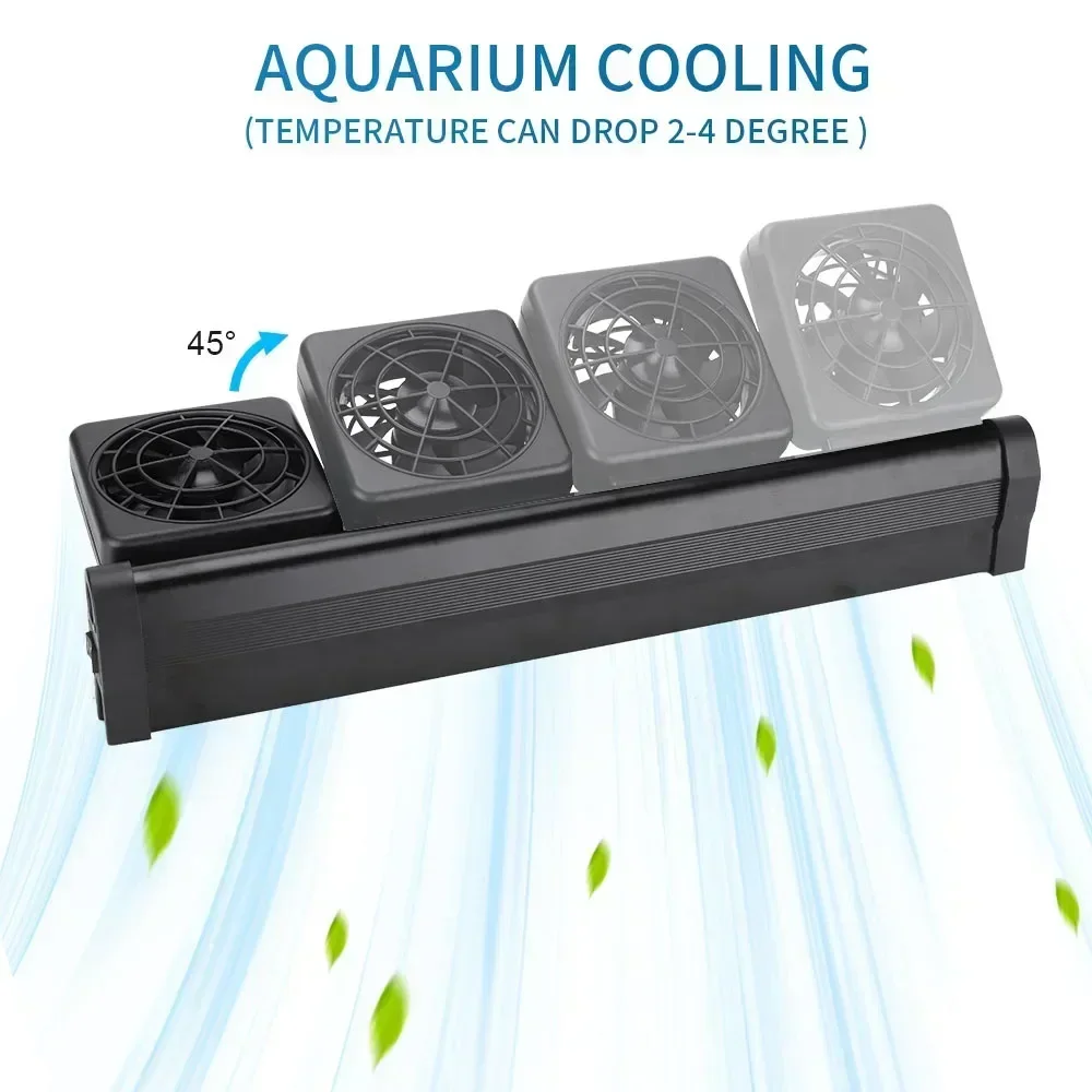 Aquarium Fan Automatic Temperature Control Water Cooled Fish Tank Mini Water Chiller Fan Silent Sound 1 To 6 Speed Fan Set