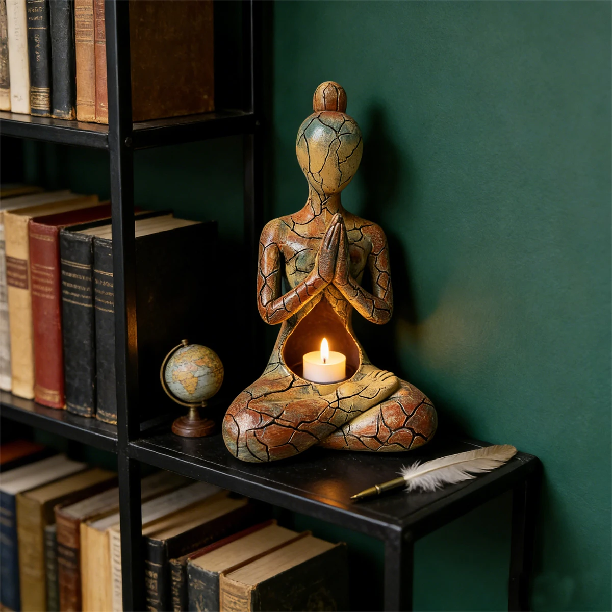 1 adorno de resina, decoración creativa para el hogar, regalo decorativo para jardín/sala de estar, artículo decorativo cálido y encantador para el hogar, adecuado para decoración de estanterías/escritorios/gabinetes de entrada (los espacios huecos del ad