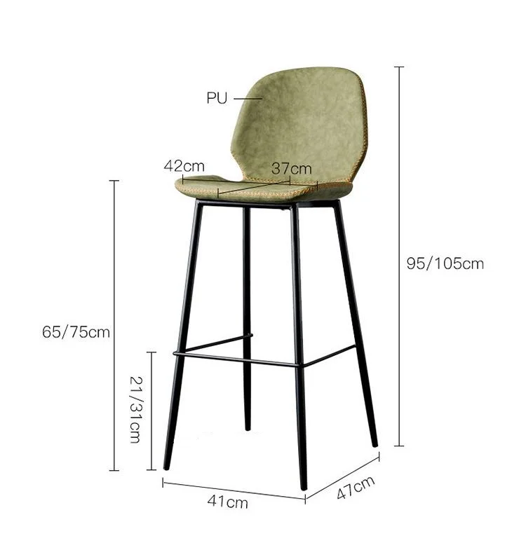 Factory Wholesale Bar Stool Sillas Home Kitchen Chair Leather Seat Metal Iron Frame High Counter Bar Chairs