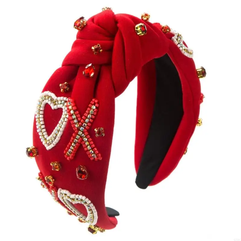 

Q39C Christmas Rhinestones Knotted Headband Wedding Headpiece Fashionable Hairband Hair Accessory for Women and Girl