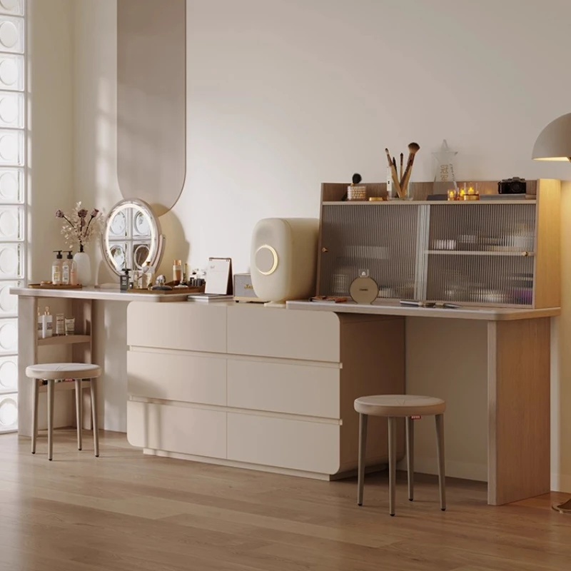 

Cream Wind Dresser Retractable Slate Makeup Table Locker Vanities Dressing table vanity dressers Toiletries Vanities Furniture