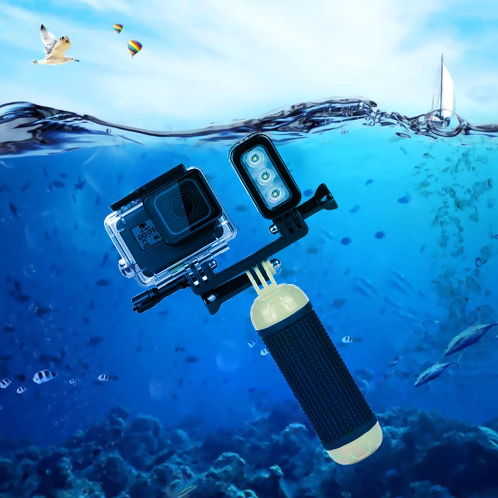 Waterproof Dive Light for GoPro Video Light Rechargeable Fill Night Light Underwater 98ft 30m Scuba Photography Accessories