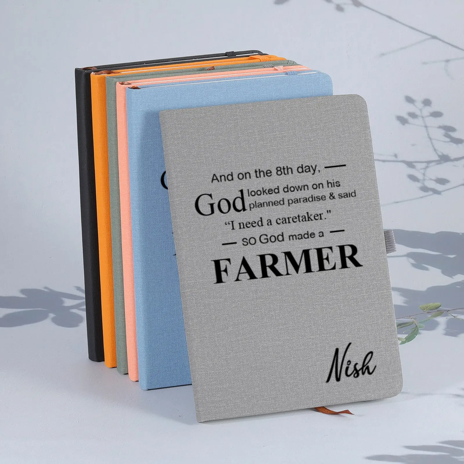 Personalized Note Book Custom Name Journal Religion Notebooks Inspirational Birthday Gifts Notepad for God Made A FARMER