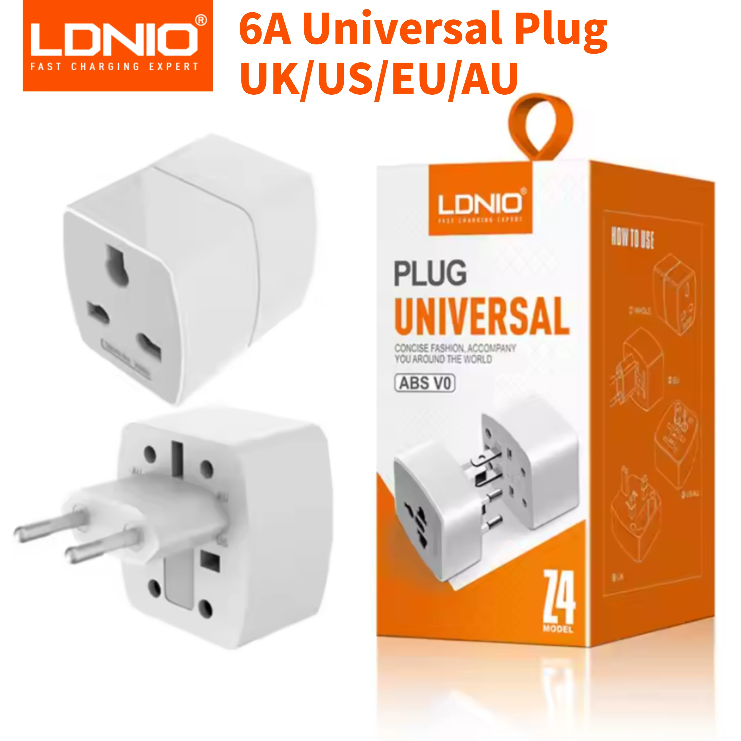 LDNIO Mini Size Z4 World plug adattatore da viaggio elettrico internazionale presa 6A universale per spina universale UK US EU AU