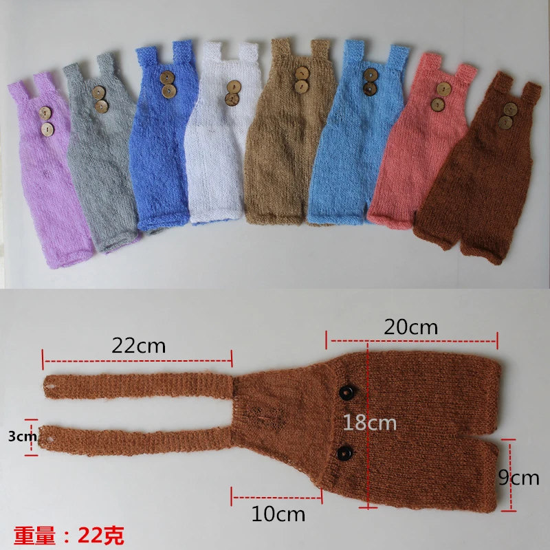 Photography Clothing Solid Color Crochet Knitted Romper Cute Soft Mohair Baby Jumpsuit Studio Newborn Photoshoot Outfits Props