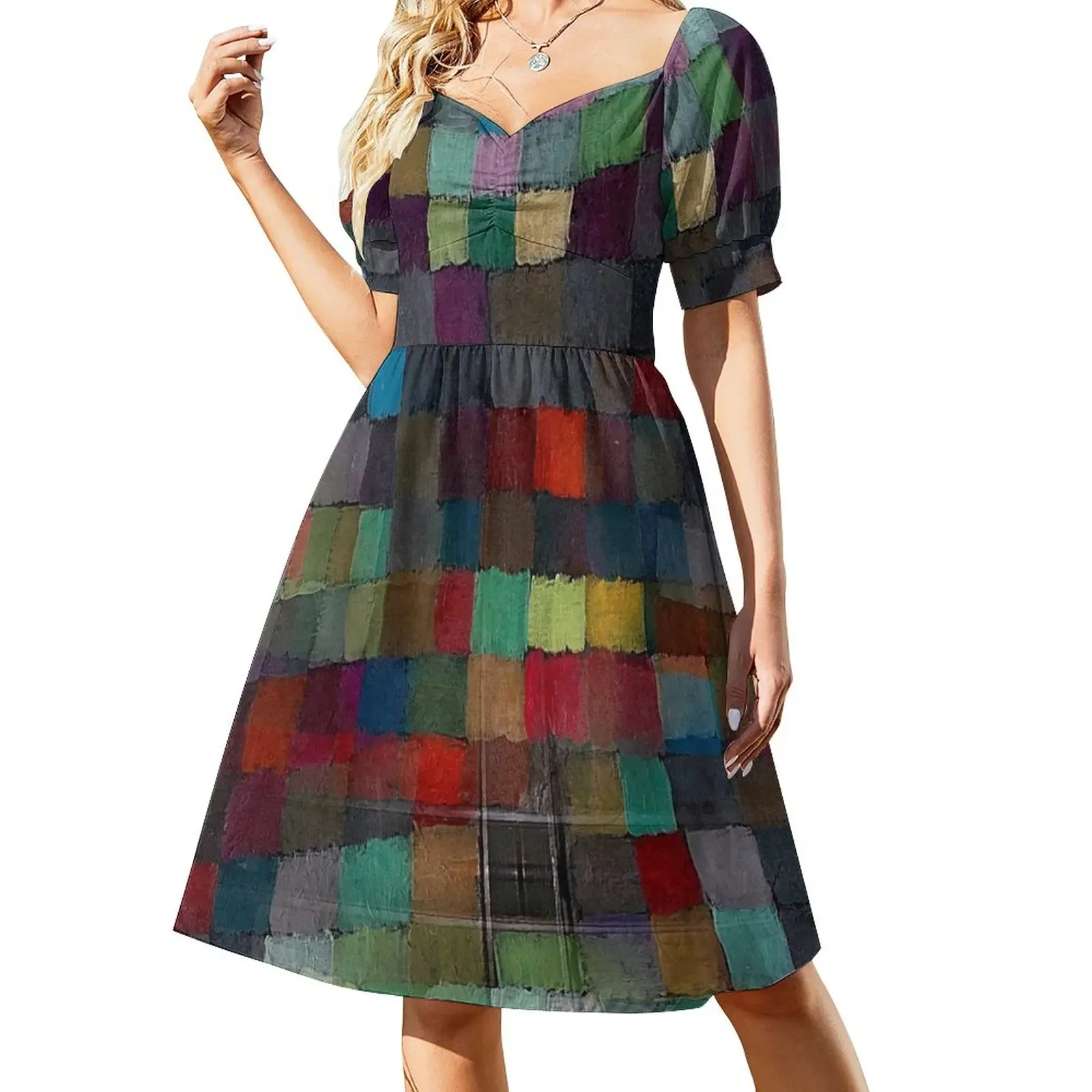 Abstract Tiles Short-Sleeved Dress summer dresses for women 2025 dresses summer