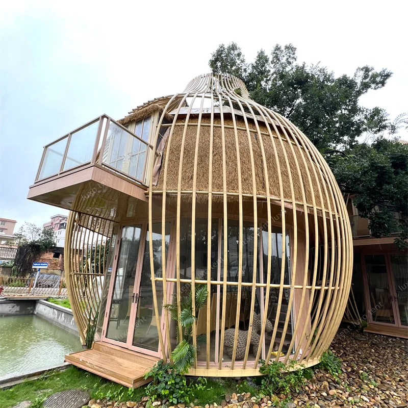 Customized High-end Glamping Hotel Semi-permanent Loft Birdcage Prefabricated Housing Tent