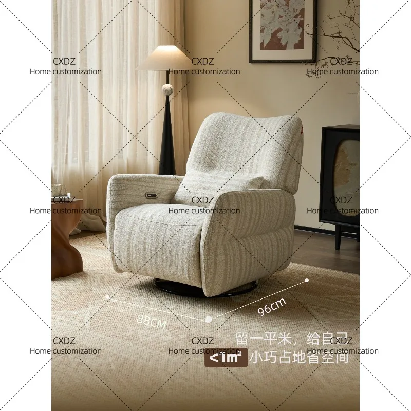 Casa Chi pick-up single sofa cotton and linen multi-functional French cream wind shakable small apartment electric fabric