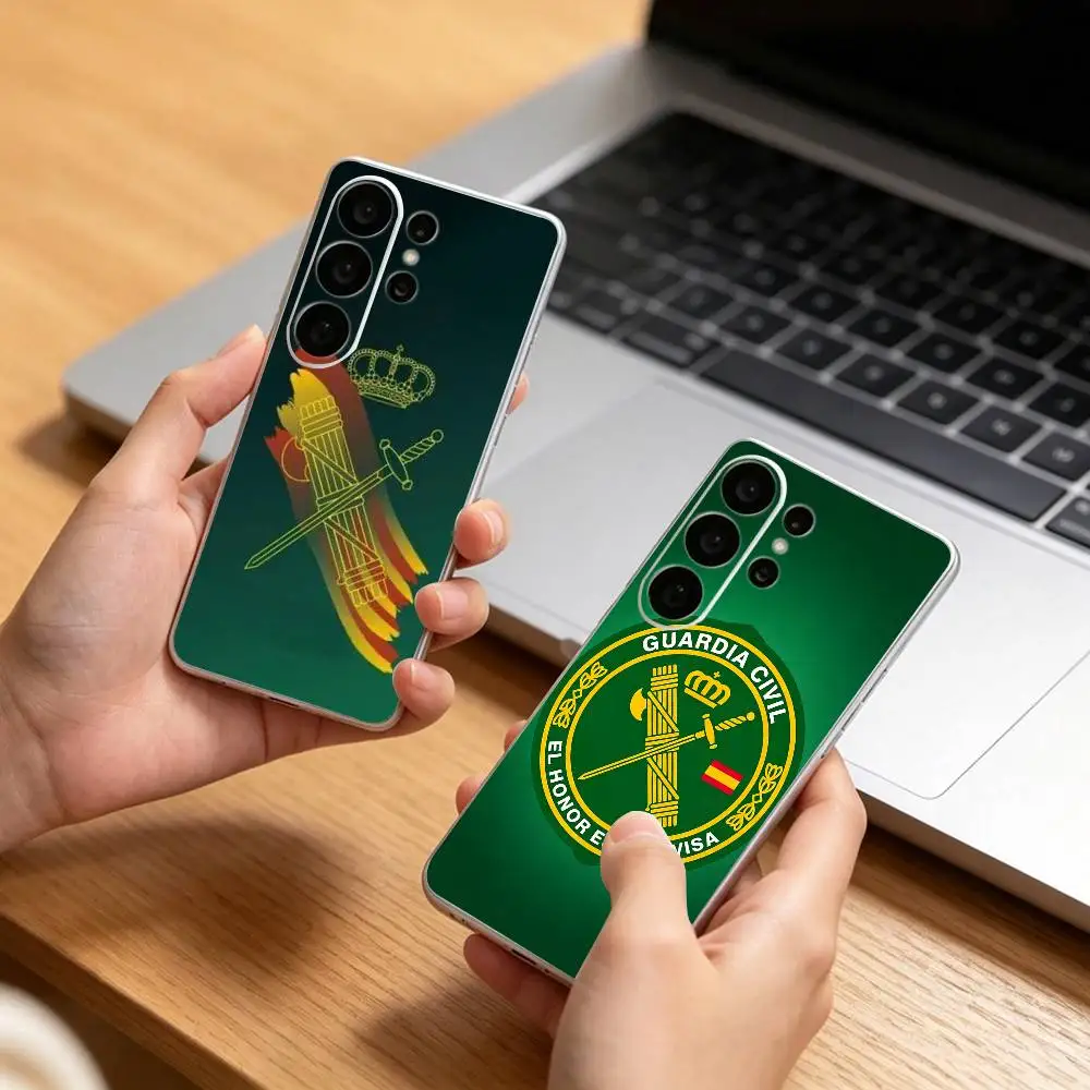 Spanish Guard Civil Emblem Transparent phone Case For Samsung S25,24,21,22,21,20,10,S9Ultra,Plus,Fe,Lite