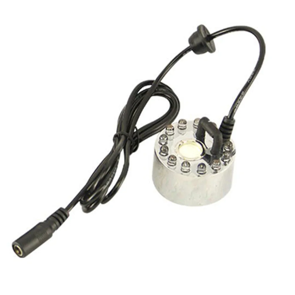 

12-LED Color Changing Mist Maker Fog Water Fountain Pond Black Waterproof for Indoor Outdoor Fish Rockery Vase