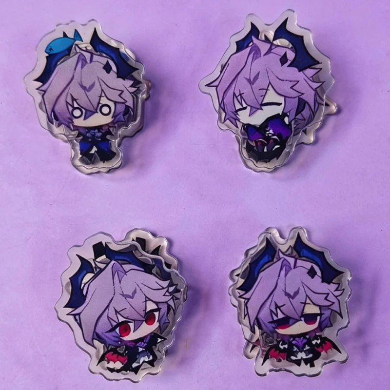 4Pcs/Set Durin Chibi Acrylic Clips Double Sided PP Clips Kawaii Stationery Simulanka Dragon Anime Gift for Students