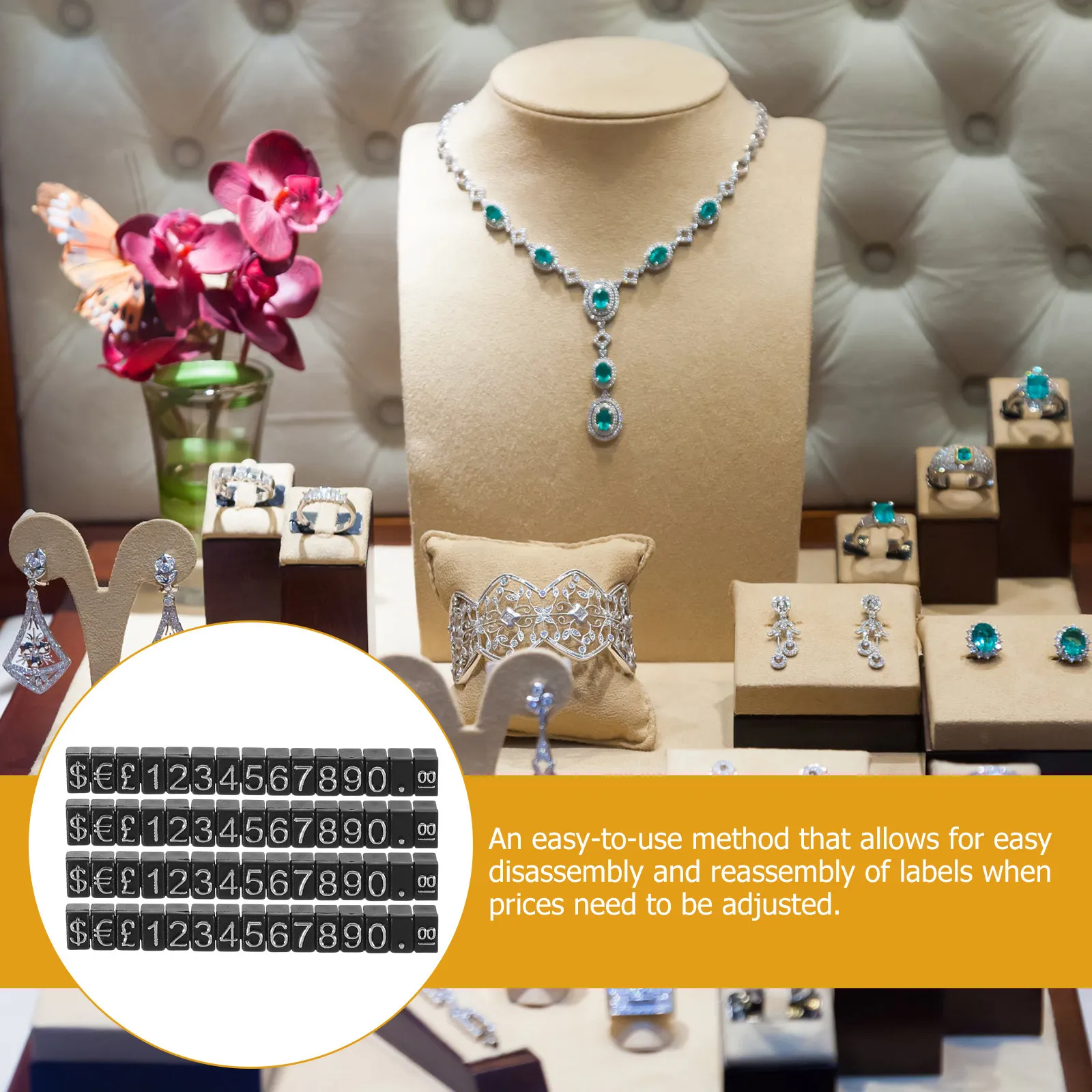 

10Sets Price Tag Cube Small Adjustable Retail Price Display Blocks for Jewelry Clothing Cosmetics Store Label Tags