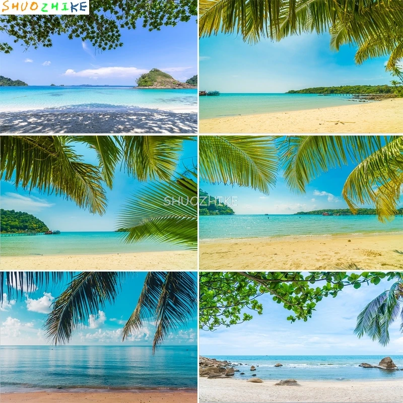 

Beautiful Beach Sea Baltic Shore Line Photography Backdrops Sunny Summer Day Caribbean Holiday Photo Studio Background PO-03