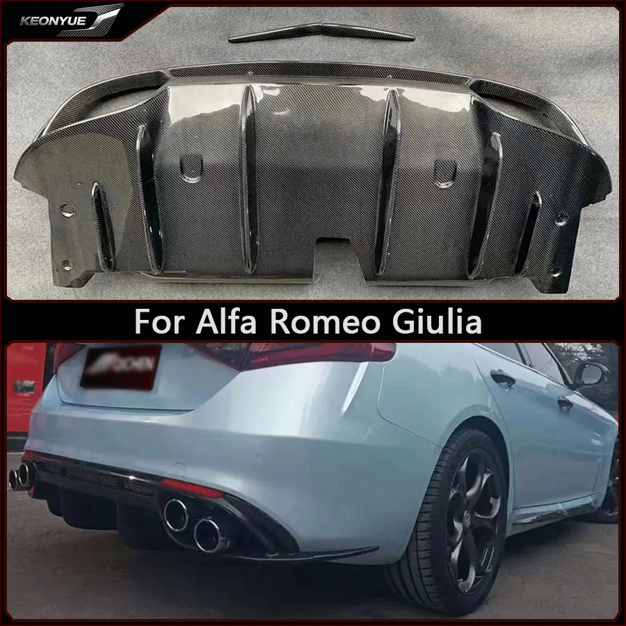 

For Alfa Romeo Giulia Carbon Fiber Car Rear Bumper Diffuser Rear Splitters Spoiler Back lip Car Accessories body kit
