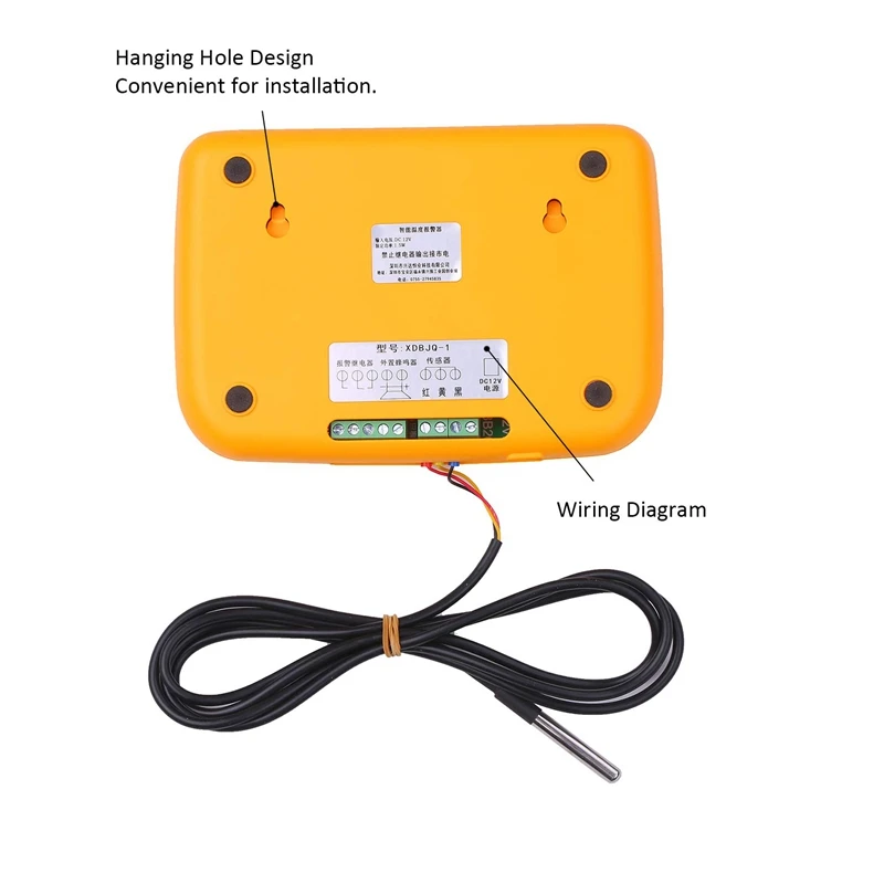 جهاز تحكم صفارة إنذار درجة الحرارة الذكي ، العرض الرقمي ، منظم مع مسبار ، مستشعر سخان ، قابس لنا