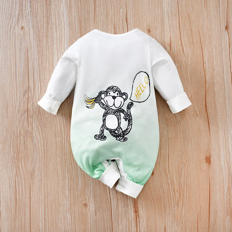 Newborn Boy Romper spring long-sleeved Animal Print  Jumpsuit 0-18 Months Baby Clothes Comfortable with Clothing Infant