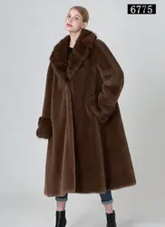 women fur coat faux fur suit collar mink fur jacket