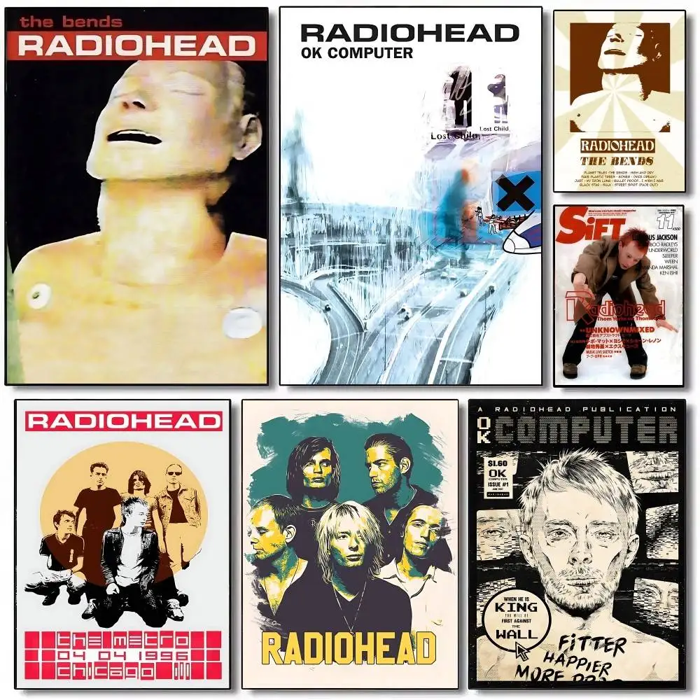 Personajes de banda de Rock Vintage, carteles clásicos Vintage de Radiohead, arte de pared de calidad HD, carteles Retro para decoración de pared de habitación del hogar