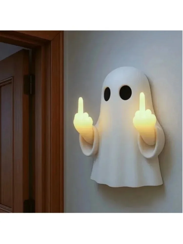 Halloween Niedliche Geisterlampe, batteriebetriebenes Leuchtendes Halloween-Ornament, Liebliche Geisterfigur-Leuchte für Schlafzimmer, Arbeitszimmer, Leseecke