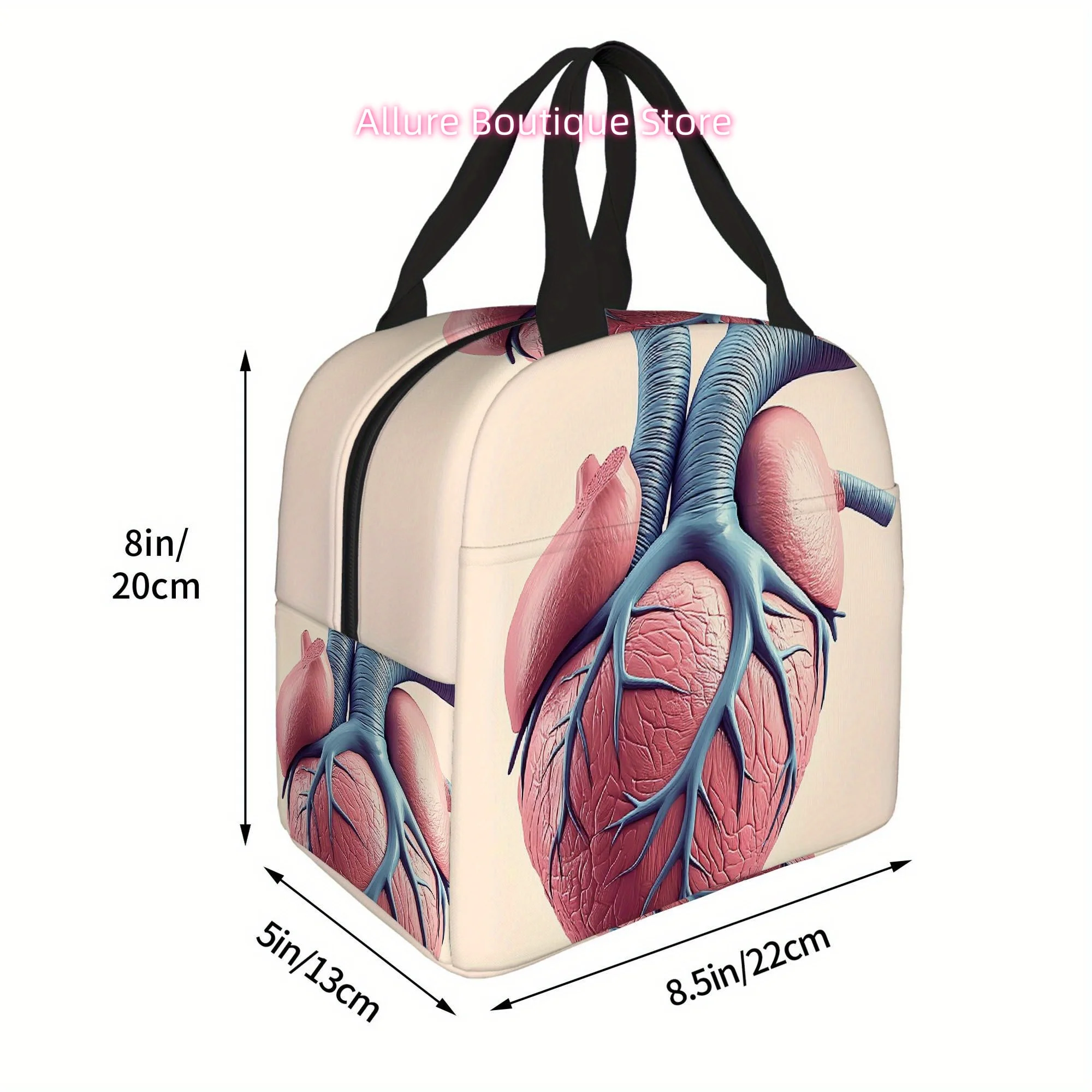 1pc a Human Heart Design Printed Thermal Bag, Designed for Insulation. This Bag Is Not Meant for Direct Food Contact And Is Suit